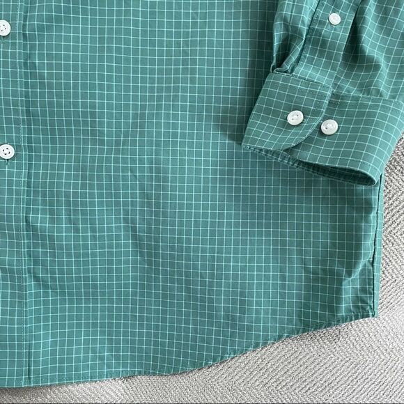 LL Bean Green Windowpane Button Down Shirt L - Picture 3 of 5